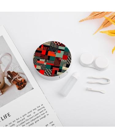 Buy Diagonal Geometric Pattern Contact Lens Case | Durable Plastic Travel & Care Box for Easy Lens Storage - Buy Online on GoSupps.com
