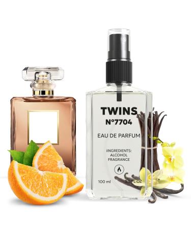 TWINS Impression of Mademoiselle Intense | Perfume for Women Eau de Parfum | No.7704 | 3.4 Fl Oz / 100 ml Chanel Coco Mademoiselle Intense Women Impression