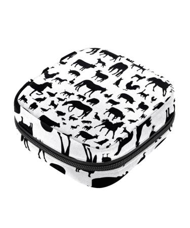 Pig Horse Duck Animals Sanitary Napkin Storage Bag Portable Menstrual Pad Bag for Teen Girls Tampons Sanitary Pads for Women Ladies Multicoloured 15
