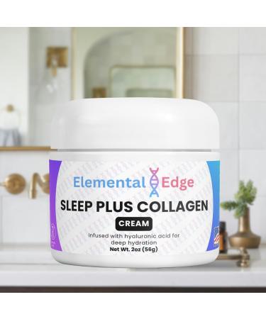 Elemental Edge Sleep Plus Collagen Cream Nighttime Hydrating Face & Neck Moisturizer with Collagen Hyaluronic Acid & Botanical Oils Vegan & Paraben-Free - Buy Online on GoSupps.com