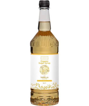 Simply Organic Vanilla Syrup - 1 Litre Bottle for Coffee, Cocktails & Baking - Vegan, Nut-Free & Natural Flavoured - Pack of 1 - Buy Online on GoSupps.com