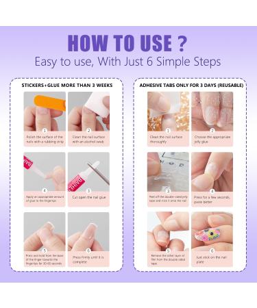 Buy Almond Press on Nails Short - Pink White Glossy Full Cover Reusable False Nails - 24 Pcs for Women | RIICFDD - Buy Online on GoSupps.com