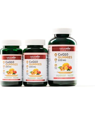 NatureWise CoQ10 Gummies 100mg - Vegan Peach Mango Heart Health Supplement - Pectin-Based Gluten-Free Non-GMO - 60 Count (1-Month Supply - Buy Online on GoSupps.com