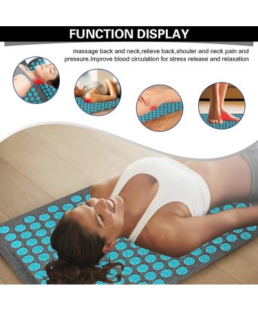 Acupressure Mat & Neck Pillow Set for Pain Relief - Pure Cotton, Carry Bag Included - Gray - Buy Online on GoSupps.com