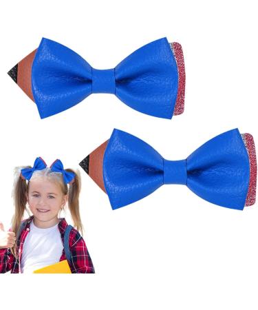 Teacher Hair Clips Pencil Bows Hair Clips for Back to School | School Hair Accessories Strong Hold Claw Clips for Kindergarten Students Cheerleader Girls Blue - Buy Online on GoSupps.com