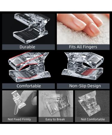 Sanie 10 Pcs Nail Tips Clip for Quick Building Gel Nail Forms - Clear UV LED Builder Clamps for DIY Manicure Nail Art - Buy Online on GoSupps.com