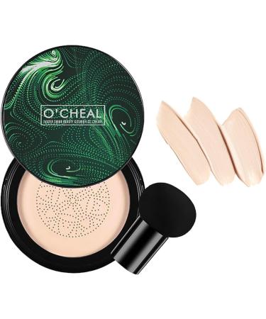 Air Cushion CC Cream Foundation | Natural Mushroom Head Air Cushion Foundation CC Cream Primer Makeup Concealer Moisturizing Beauty CC Cream for Women Girls Ladies/ Natural Color - Buy Online on GoSupps.com