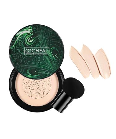 Makeup CC Cream - Mushroom Head CC Cream Foundation | Natural Mushroom Head Moisturizing Foundation Makeup Base with Mushroom Sponge
