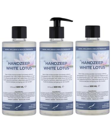 Claudius White Lotus Hand Soap 500ml - With Pump - Pack of 3