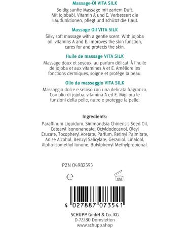 Buy Schupp Massage Oil Vita Silk 200ml - Premium International Shipping Available - Buy Online on GoSupps.com