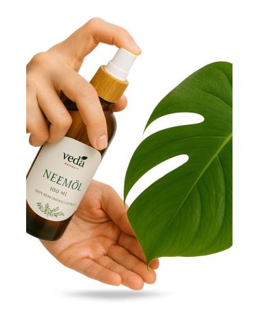 Huile de neem (100 ml) press e froid - vierge d'Inde - Ayurveda - Avec pompe de pulv risation - Sans colorants ni conservateurs - Soin naturel contre les moucherons fongiques - Soin
