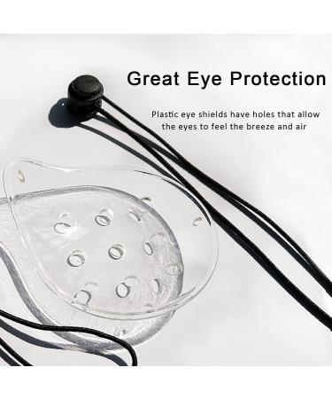 Plastic Eye Shield Set for Post-Surgery Protection - 2 Pcs Eye Patch with Tape and Elastic Rope - Clear - Buy Online on GoSupps.com