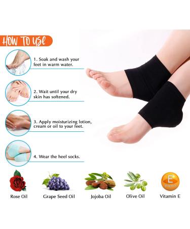 Nado Care Large Moisturizing Gel Socks for Dry Cracked Heels - 5 Pair Set - Buy Online on GoSupps.com