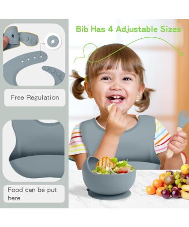 Buy 8-Piece BPA Free Silicone Baby Dish Set with Suction Cups - Toddler Plates Bowls & Bib - Safe & Slippery Harness - Blue - International Shipping Available - Buy Online on GoSupps.com