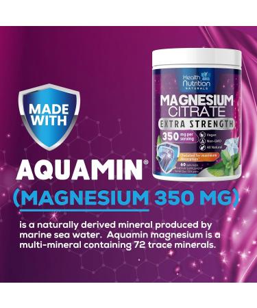 Magnesium Powder Supplement - Magnesium Citrate Powder Drink Mix Unflavored - Mag Citrate & Aquamin Supplements for Bone Heart & Muscle Support Sugar Free Gluten Free Vegan - 60 Servings - Buy Online on GoSupps.com