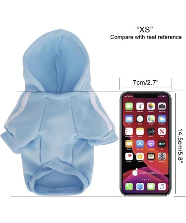 QiCheng&LYS Dog Coat Cute Cotton Hoodies for Pets | Warm Sweater for Dogs Puppies & Cats (Blue XS) Shop Now! - Buy Online on GoSupps.com
