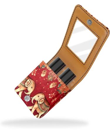Travel Lipstick Organizer Case | Portable Makeup Bag with Mirror | Bohemia Style Ethnic Design | Shop Now - Buy Online on GoSupps.com