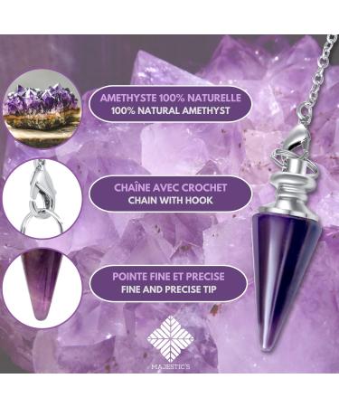 Shop Fortune-Telling Watch X3: Rock Crystal Amethyst & Pink Quartz Pendulum - Natural Stone Radiesthesia Tool - Buy Online on GoSupps.com