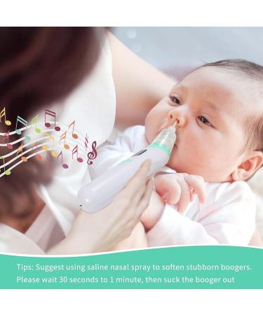 USB Rechargeable Electric Nasal Aspirator for Baby | Adjustable 3 Levels Suction | Music & Light Soothing | Green - Buy Online on GoSupps.com