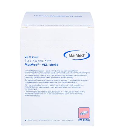 NONWOVEN SLIT COMPRESSIONS sterile 7.5x7.5 cm 6-ply 25X2 pcs