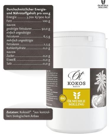 Huile de coco bio vierge pure 100 % naturelle - pour la peau les cheveux le visage et la cuisine - 1000 ml - Buy Online on GoSupps.com