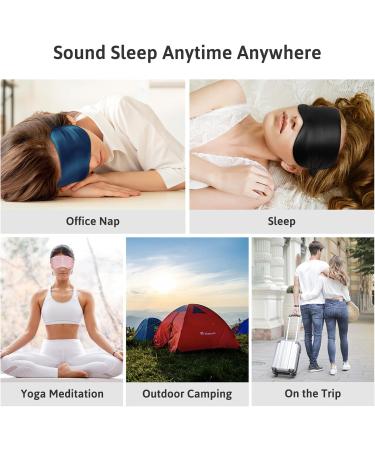 ATreebag 2 Packs Silk Sleep Mask | Mulberry Silk Eye Mask for Men and Women | Adjustable Strap | Blackout Eye Cover for Sleeping, Travel, and Nap - Peacock Blue & Pink - Buy Online on GoSupps.com