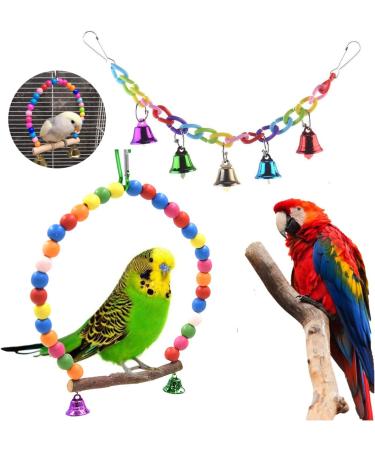 Anteer 12 Pack Bird Parrot Swing Chewing Toys - Hanging Bell Cage Toys for Small Parakeets, Cockatiel, Conures, Finches, Budgie, Macaws, Parrots, Love Birds - Buy Online on GoSupps.com