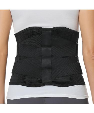 NeoTech Care Adjustable Back Support with Double Adjustment Straps - Lumbar & Lower Back Support - Wide Design - Black - Buy Online on GoSupps.com