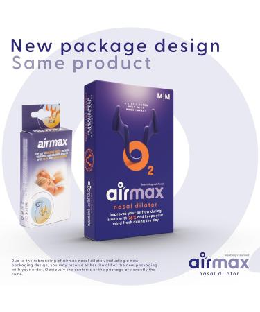 Airmax Nasal Dilator - 76.1% More Air | Breathe & Sleep Better | Snoring Stopper | Medium (M) Pack - 6 Months Supply | Free Breathing Solution - Buy Online on GoSupps.com