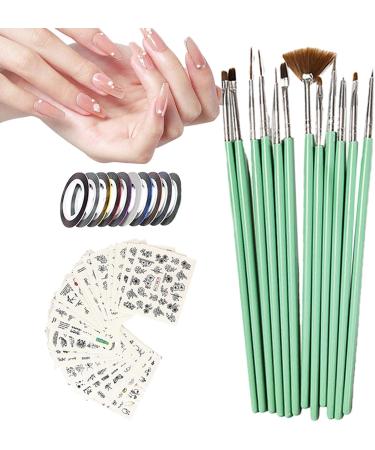 Nail Design Brushes - Polish Pens Set with Nail Liner Brush and Nail Pens for Home Use and Professional Nail Salon with Stickers - Buy Online on GoSupps.com