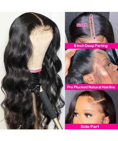 28 Inch Brazilian Body Wave Lace Front Wig - Pre Plucked 13x6x1 Frontal - 180% Density Human Hair - Natural Black - Women's Lace Front Wig - Buy Online on GoSupps.com