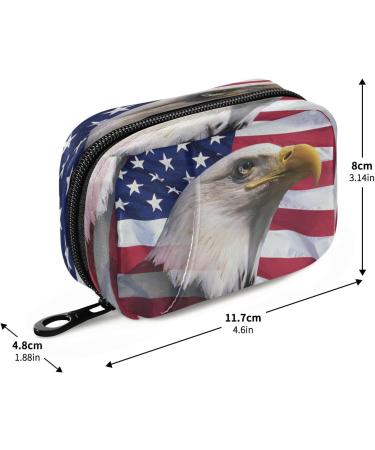 Patriotic Pill Organizer Case - American Bald Eagle & Flag Travel Pill Box | 7 Day Vitamin & Supplement Holder - Buy Online on GoSupps.com