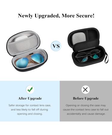 Moko 2 in 1 Glasses Case & Contact Lens Container - Portable Travel Set with Mirror & Tweezers for Men & Women | Black & White - Buy Online on GoSupps.com