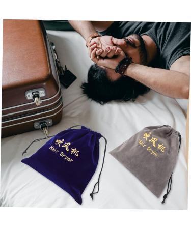 BELLIFFY 2pcs Storage Bag Travel Bag Drawstring Hair Dryer Pouch Gym Bag Hair Dryer Dust Bag Flocking Cloth - Buy Online on GoSupps.com