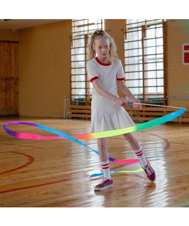 KINBOM 2pcs Dance Ribbons | 2m Kids Gymnastics Ribbons with Wand | Artistic Dance Training Streamers | Mixed Color & Sparkling - Buy Online on GoSupps.com