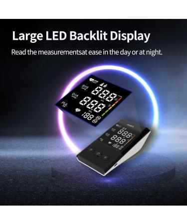Buy Automatic Upper Arm Blood Pressure Monitor - Digital Hemometer with Backlit LED Display Silent Pressurization & Adjustable Cuff | 2x99 Memory Sets for Home Use - Buy Online on GoSupps.com
