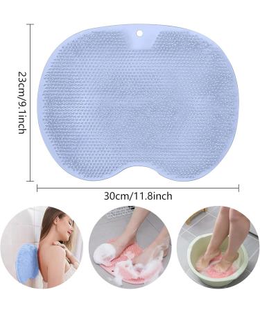 Leonshco Blue Foot Brush & Back Scrubber for Shower - Non-Slip Suction Cups Cleans & Massages Feet Improves Blood Flow Relieves Tiredness - Buy Online on GoSupps.com