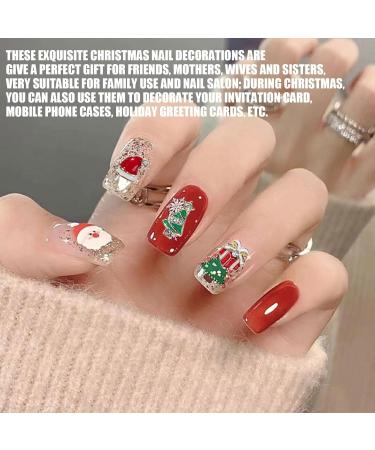 3D Christmas Nail Art Charms 28 Pcs - Metal Nail Studs, Rhinestones & Gems for DIY Nail Decorations - Multi-Colored A - Buy Online on GoSupps.com
