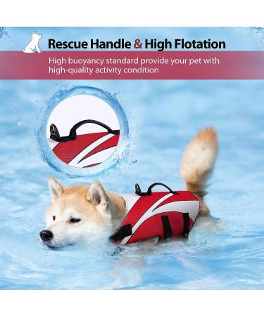SUNFURA Dog Life Jacket | Rescue Handle | High Flotation | Safety Preserver for Boating | X-Large Red - Buy Online on GoSupps.com
