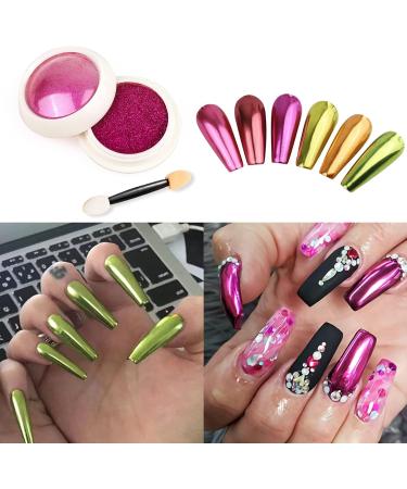 LEDSUUEI Upgrade Rose Gold Chrome Nail Powder Super Mirror Effect Metallic Nail Art Pigment Powder Set Shiny Nail Glitter Chrome Powder with Magic Mirror Effect for Nail Art Design Decoration B-Chrome - Buy Online on GoSupps.com