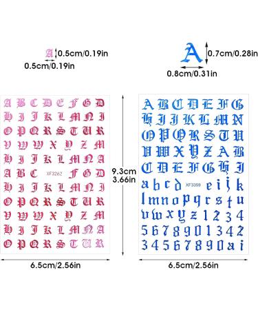 Cobee Holographic Letter Nail Art Stickers - 24 Sheets Old English & Butterfly Decals - 3D Self Adhesive Letters Numbers DIY Nail Charms - Buy Online on GoSupps.com