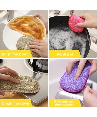 Antibacterial Microfiber Cleaning Sponges - 5 Pack | Ultra-Absorbent & Durable Dishwashing Sponges for Effortless Cleaning | International Shipping Available - Buy Online on GoSupps.com