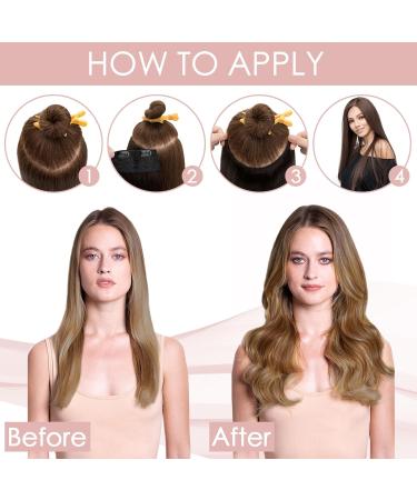 Silk-Co 1PC Clip-In Hair Extensions - Real Human Hair 20cm 40g Soft & Naturally Smooth Blonde 613# - Buy Online on GoSupps.com