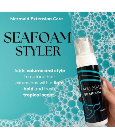 Mermaid SEAFOAM Mousse | Anti-Frizz Curl Mousse for All Hair Types | Oil-Free Styling Gel for Volume & Beach Waves - 7.5 oz - Buy Online on GoSupps.com