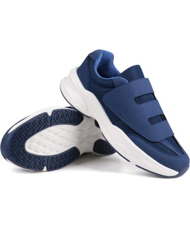 Ortho+rest Men's Diabetic Walking Shoes for Swollen Feet - Adjustable Closure Size 7 Navy - Buy Online on GoSupps.com