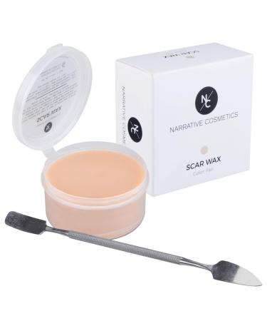 Narrative Cosmetics Scar Wax with Double-Ended Spatula, Moldable Wax for Realistic Cuts and Injuries, Professional Makeup for the Stage, Film, Costumes, Cosplay, SFX, Fair Color, 2.5 Oz.