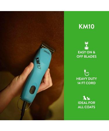 WAHL Professional Animal KM10 2-Speed Brushless Motor Pet Dog and Horse Clipper Kit - Turquoise - Buy Online on GoSupps.com