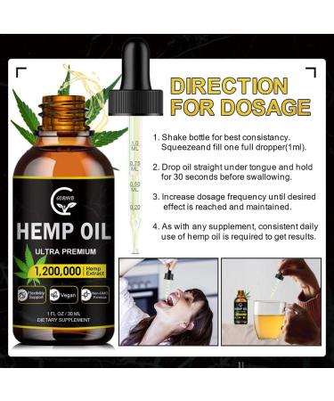 (2-Pack) High Potency Hemp Oil - Maximum Strength Immune System Support Focus Calm Relaxation Mood Pure Extract Organic Vegan Non-GMO 1 Fl Oz (Pack of 2) - Buy Online on GoSupps.com