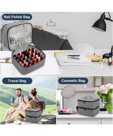 Movstriker Nail Polish Organiser Bag Double Layer Nail Varnish Storage Holds 30 Bottles and A Nail Lamp Traveling Nail Polish Storage Case Portable Nail Lipstick Beauty Tools Box(Grey) - Buy Online on GoSupps.com