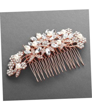 Didiseaon 1pc Hair Scrunchie Chiffon Hair Side Comb Gold Hair Comb Clip Hair Jewelry for Wedding Crystal Hair Comb Jeweled Hair Combs Pearl Hair Comb Veil Hair Comb Flowers Rose Gold Bride - Buy Online on GoSupps.com